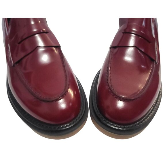 AGL Sirena Moc Toe Penny Loafer Burgundy Slip On Shoe - Picture 4 of 10